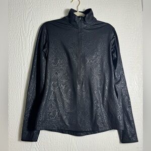 Nike Pro Dri-fit Half Zip Pullover Athletic Jacket Snakeskin Black Size L
